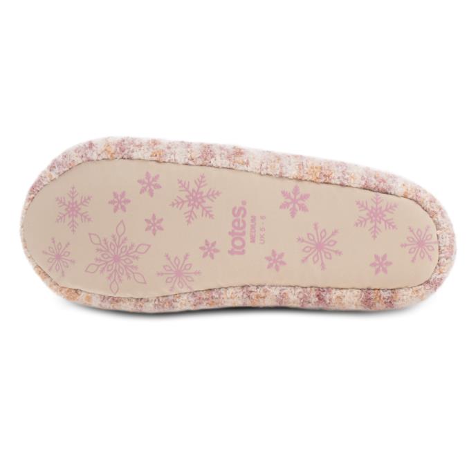 totes toasties® Ladies Knitted Ballet Slippers Pink Extra Image 6